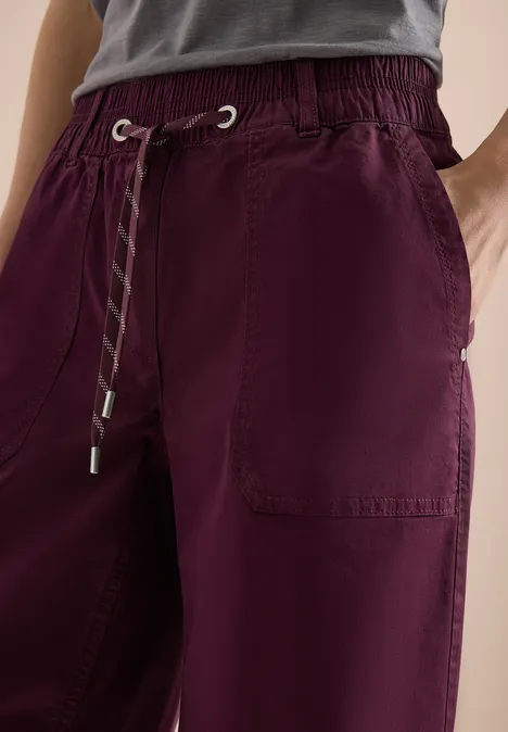 Pantalon de jogging violet avec cordon, taille élastique et poches latérales