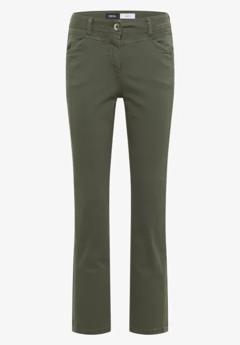 Pantalon Straight Legs sea weed khaki