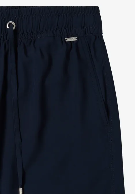 Dunkelblaue Freizeithose mit elastischem Bund und Kordelzug