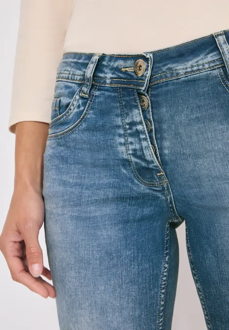 Slim Fit Jeans mit Detail authentic used wash