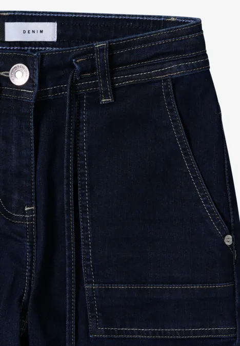 Uitgerolde Bootcut jeans rinsed wash