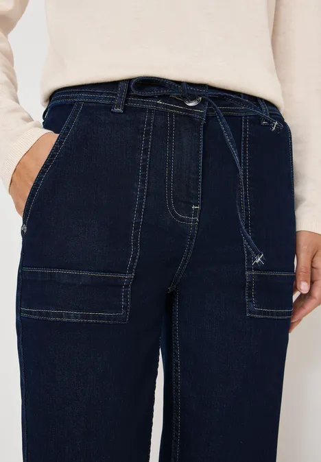 Uitgerolde Bootcut jeans rinsed wash