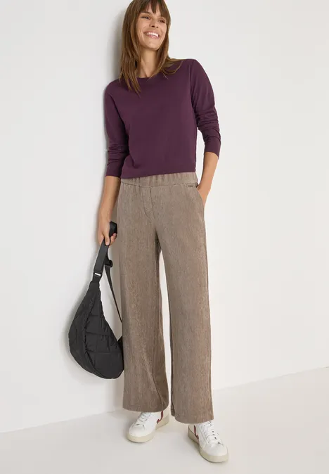Zachte chenille broek Wide Legs null Zachte chenille broek Wide Legs null