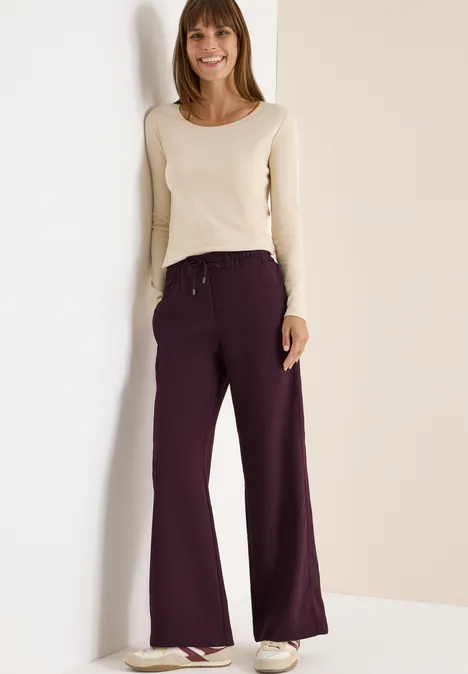 Wide Leg Hose eggplant red