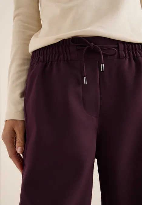 Wide Leg Hose eggplant red