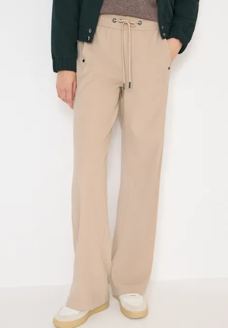Wide Leg Twill Hose eggshell white