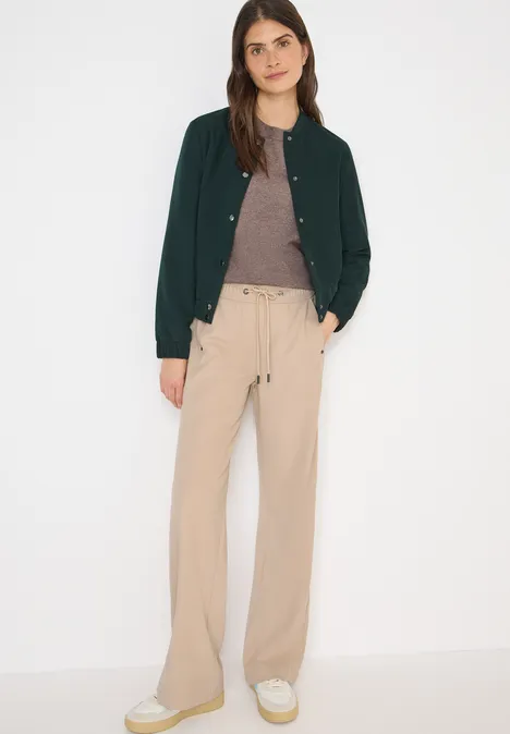Wide Leg Twill Hose eggshell white