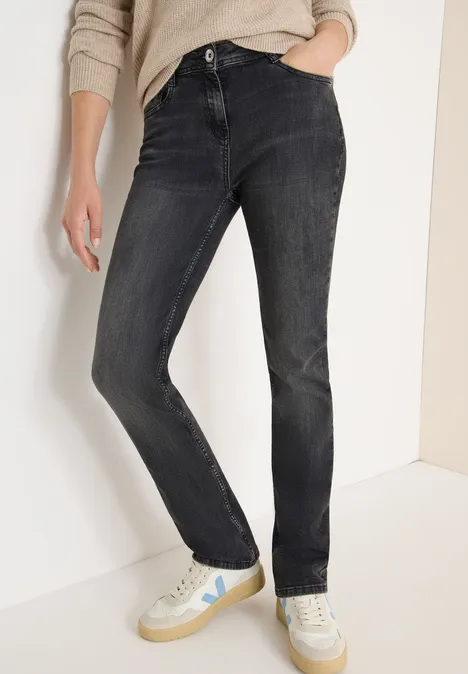 Straight Leg Jeans dark grey washed