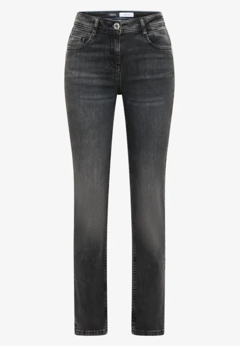 Straight Leg Jeans dark grey washed
