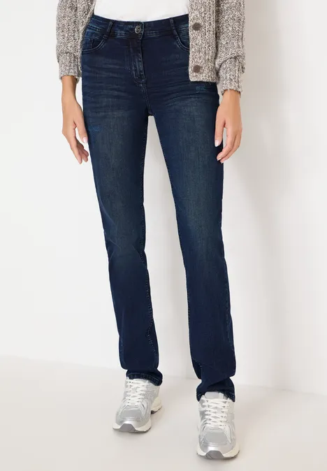 Straight Leg Jeans blue black used wash