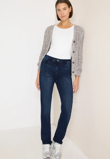 Straight Leg Jeans blue black used wash