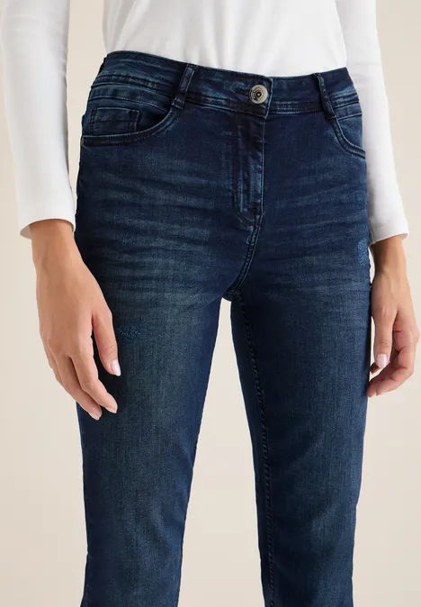 Straight Leg Jeans blue black used wash