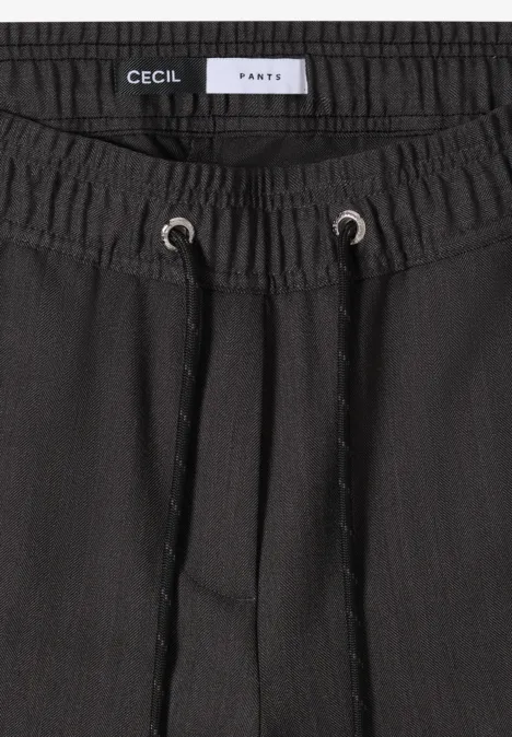 Wide Leg Hose mit Muster Black