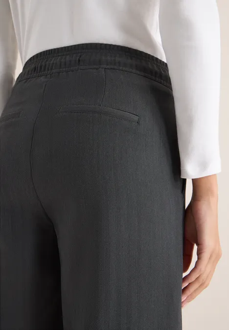 Wide Leg Hose mit Muster Black