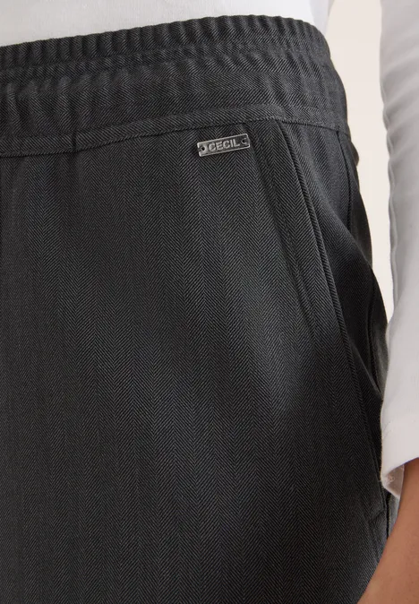 Wide Leg Hose mit Muster Black