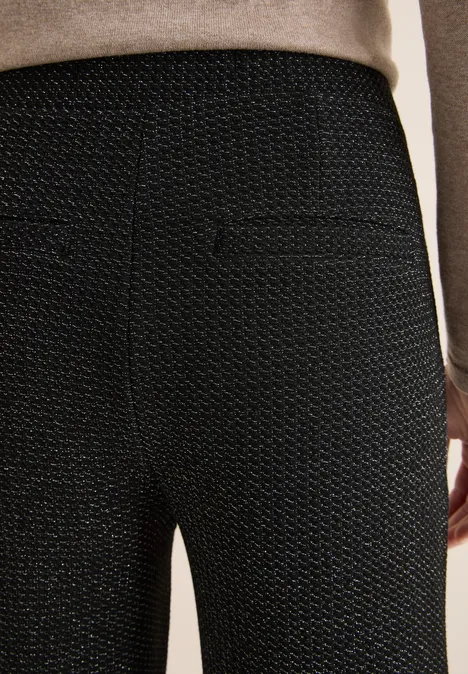 Glitzernde Wide Leg Hose Black