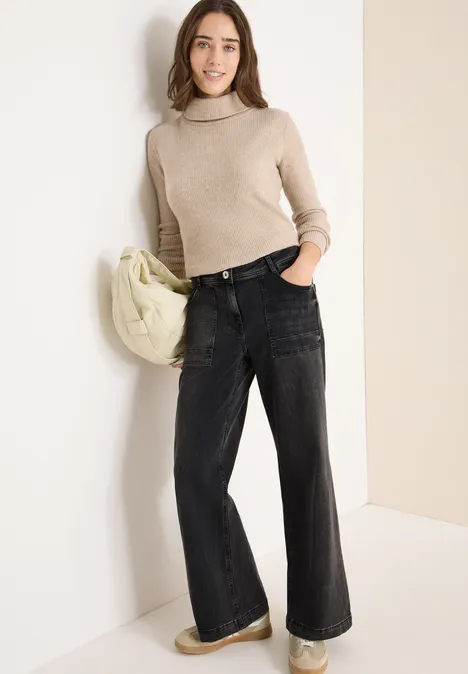 Wide Leg Jeans dark grey washed