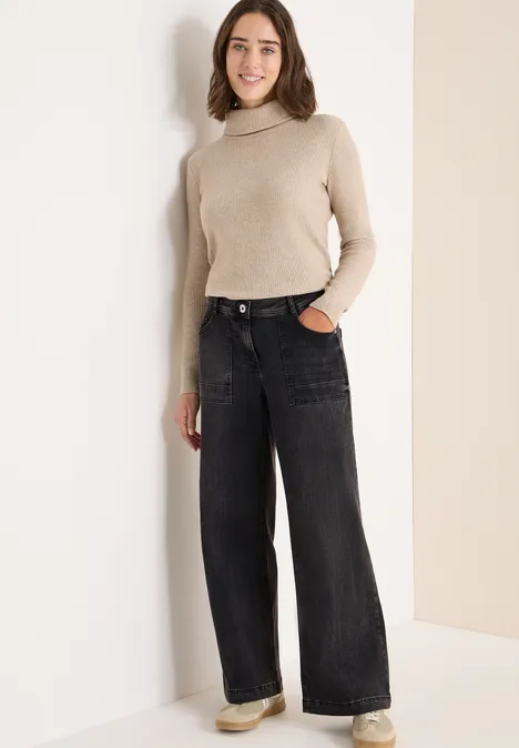 Wide Leg Jeans dark grey washed