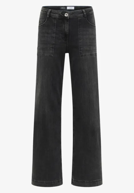 Wide Leg Jeans dark grey washed