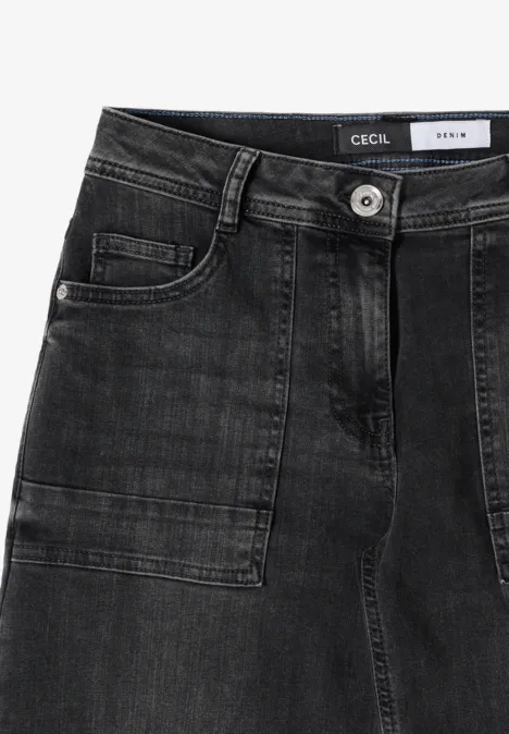 Wide Leg Jeans dark grey washed