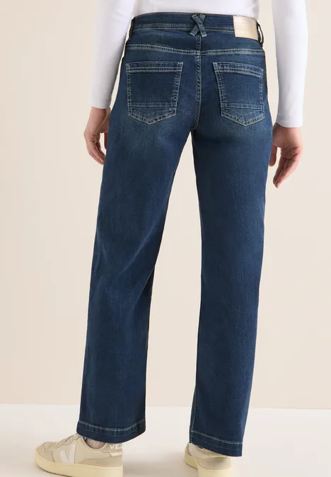 Straight Leg Jeans mid blue used wash