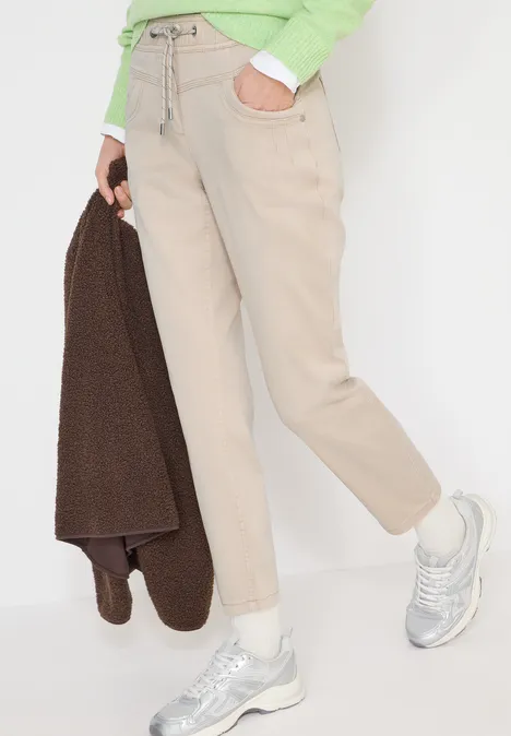 Pantalon look délavé grain beige Pantalon look délavé grain beige