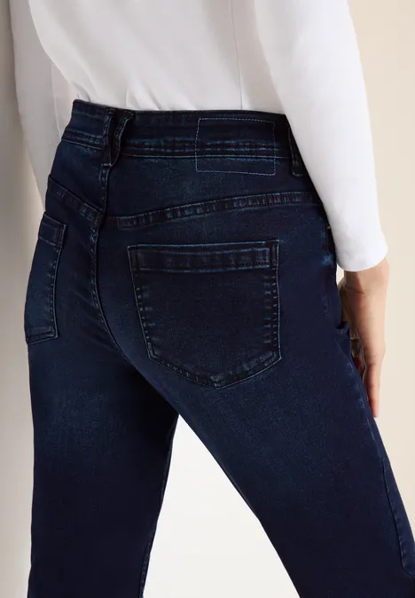 Straight Leg Jeans blue black used wash Straight Leg Jeans blue black used wash