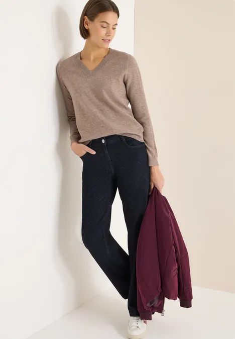 Jeans avec pierres précieuses Dark blue wash