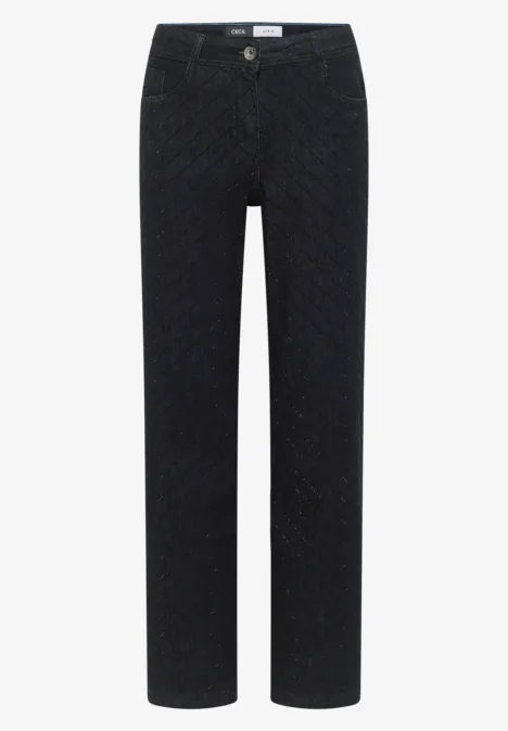 Jeans avec pierres précieuses Dark blue wash