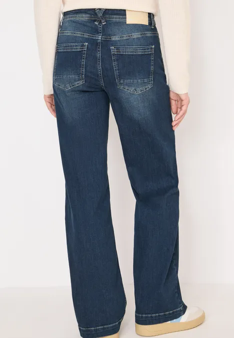 Wide Leg Jeans mid blue used wash