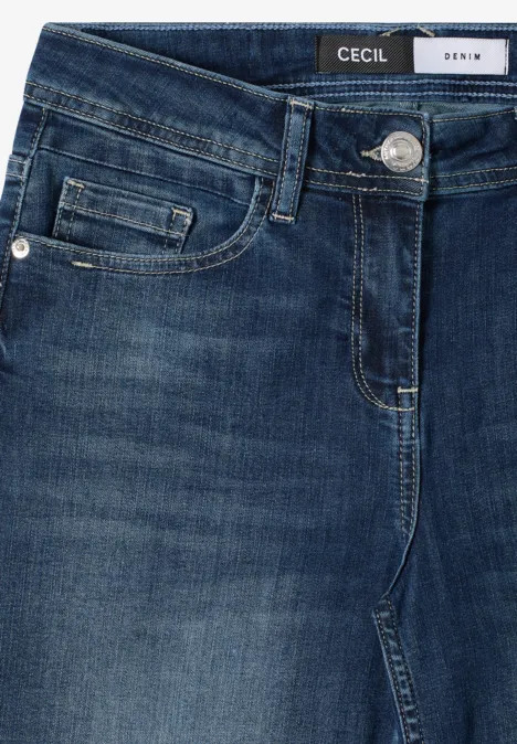 Wide Leg Jeans mid blue used wash