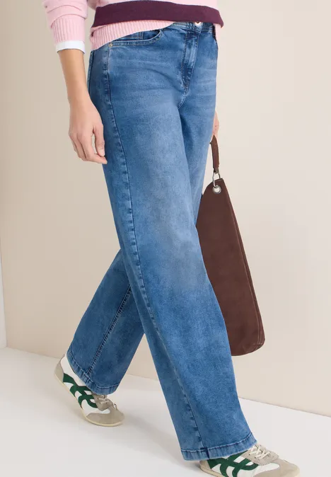Wide Legs Jeans fresh blue random wash