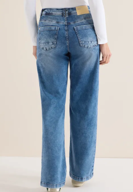 Wide Legs Jeans fresh blue random wash