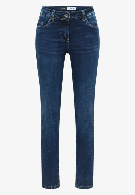 Jeans im Slim Fit mid blue used wash Jeans im Slim Fit mid blue used wash