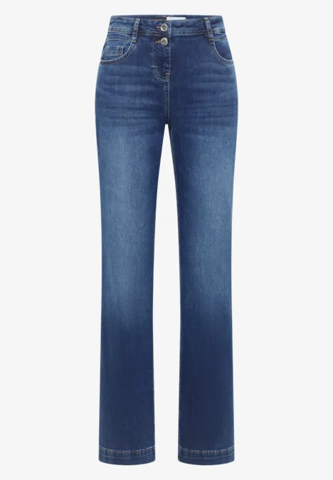 Wide Leg Jeans mid blue used wash