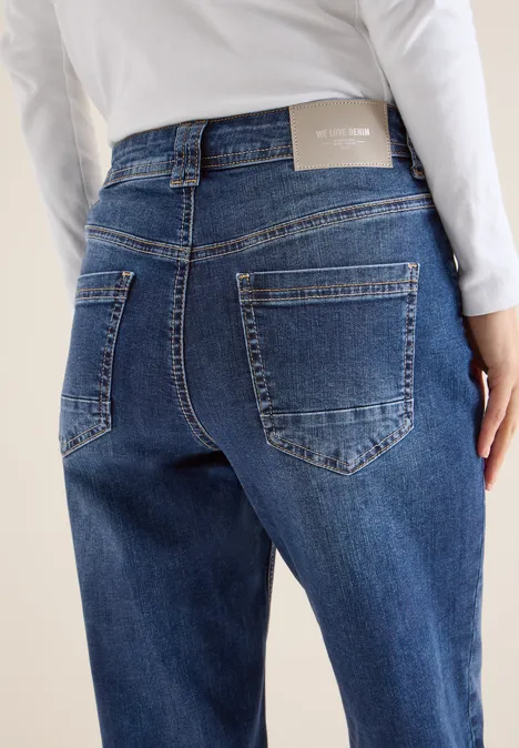 Wide Leg Jeans mid blue used wash