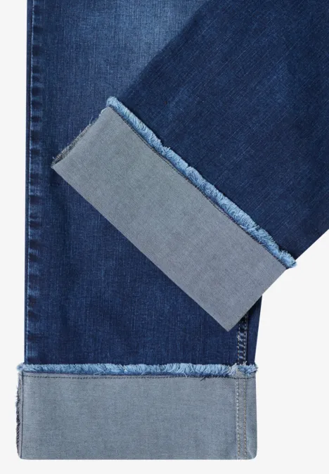 Wide Leg Washed-Look Jeans mid blue used wash Wide Leg Washed-Look Jeans mid blue used wash