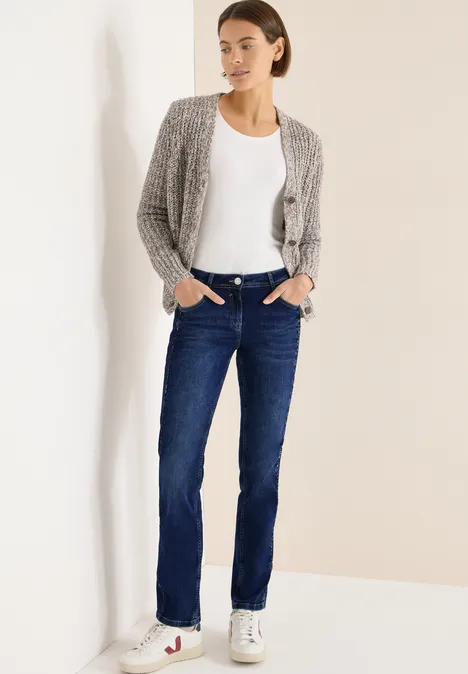 Jeans à rayures gallon Dark blue wash