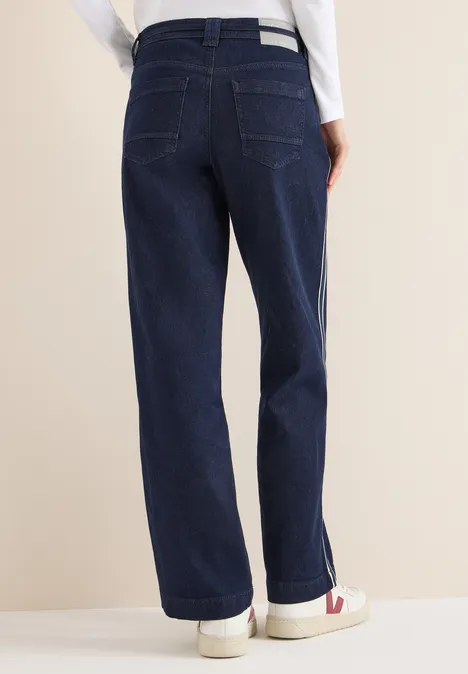 Jeans met gallonstrepen rinsed wash