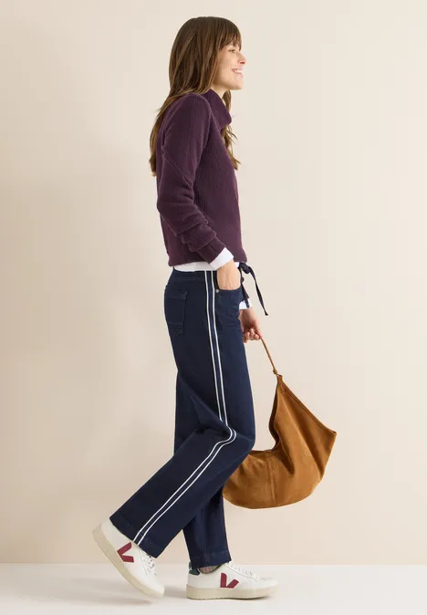 Jeans met gallonstrepen rinsed wash