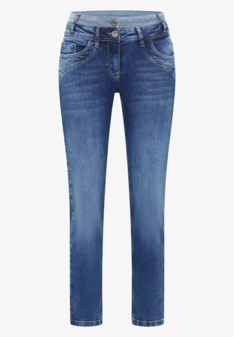 Jeans avec double ceinture mid blue wash Jeans avec double ceinture mid blue wash