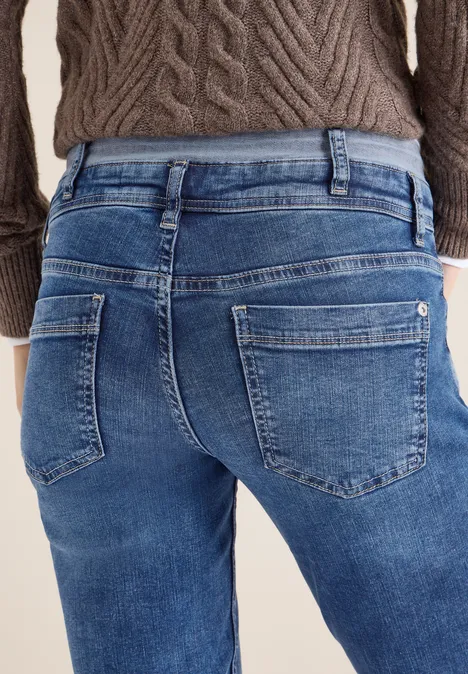 Jeans avec double ceinture mid blue wash Jeans avec double ceinture mid blue wash