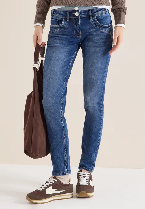Jeans avec double ceinture mid blue wash Jeans avec double ceinture mid blue wash
