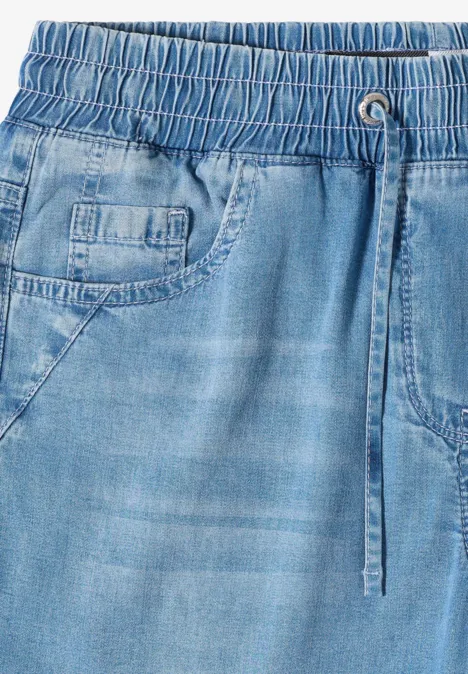 High Waist Wide Leg Jeans im Loose Fit light blue used wash