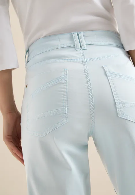 Mid Waist Slim Leg Hose im Casual Fit diamond blue