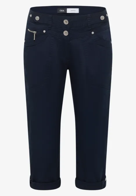 Mid Waist Casual Fit Hose mit Turn Up universal blue