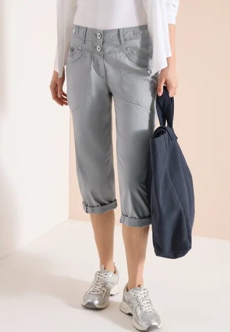Mid Waist Casual Fit Hose mit Turn Up obelisk grey