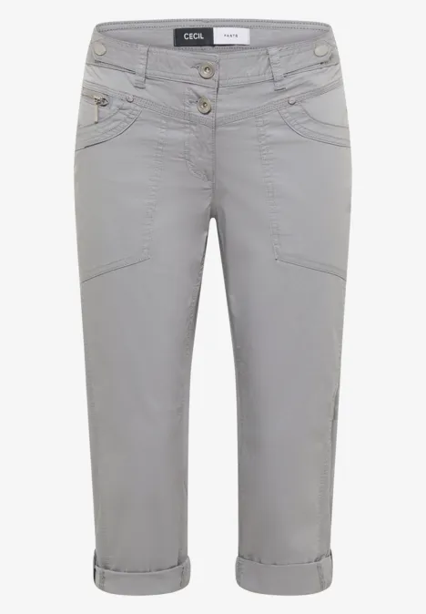Mid Waist Casual Fit Hose mit Turn Up obelisk grey