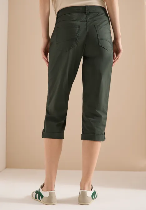 Mid Waist Casual Fit Hose mit Turn Up clear khaki