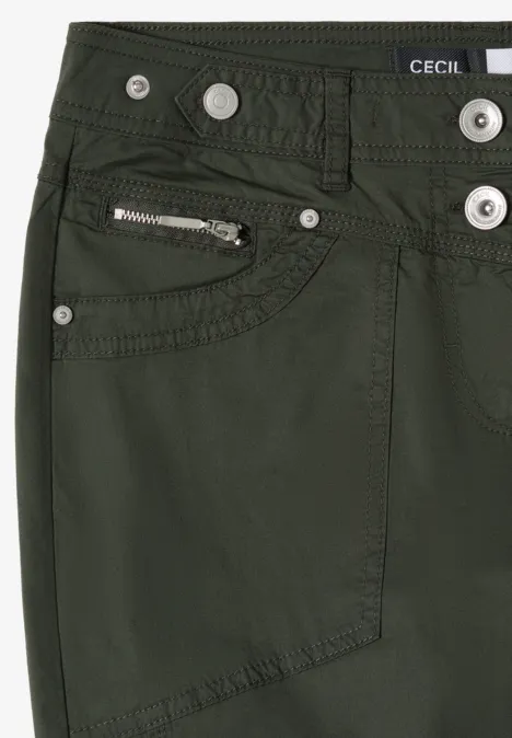 Mid Waist Casual Fit Hose mit Turn Up clear khaki